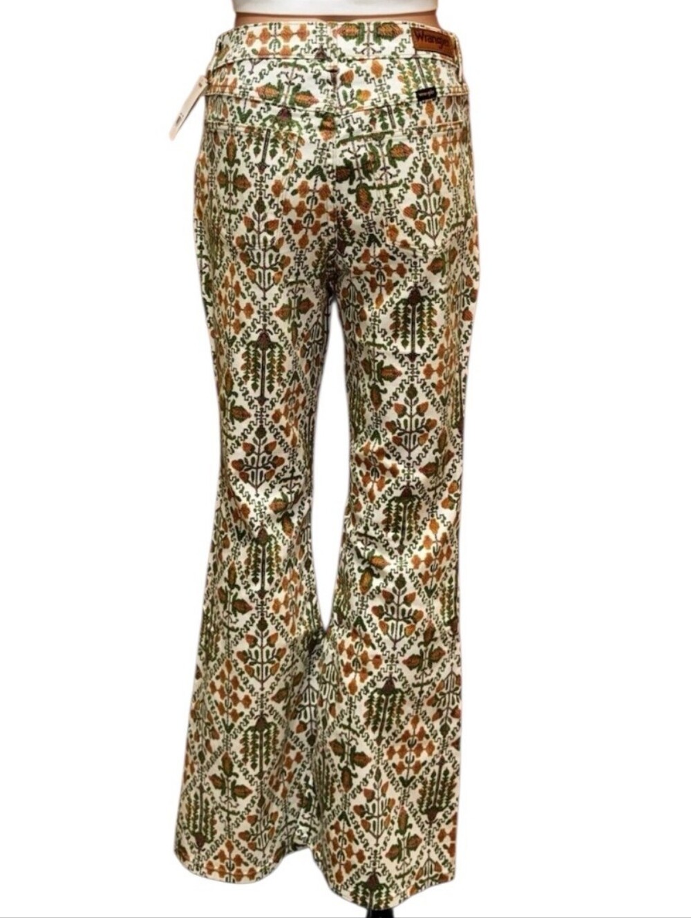 Wrangler High Rise Fierce Flare Jeans Vintage Garden 2x32 Boho Western 70s Retro - Picture 3 of 16